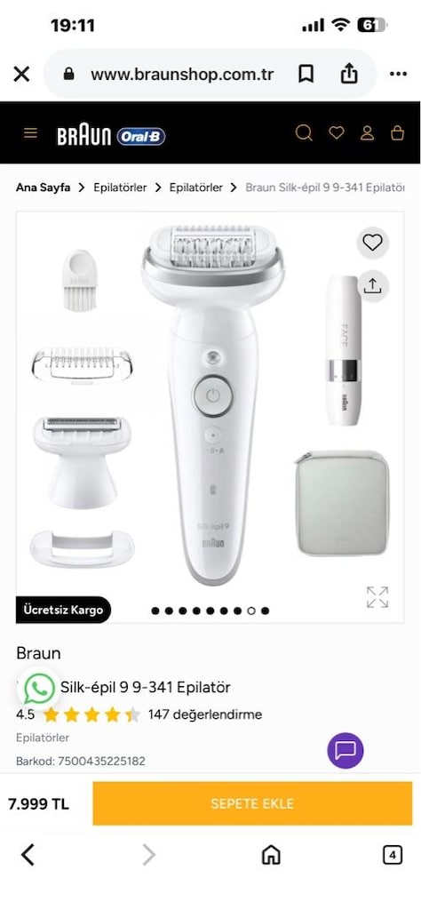 braun epil-9 epilasyon aleti