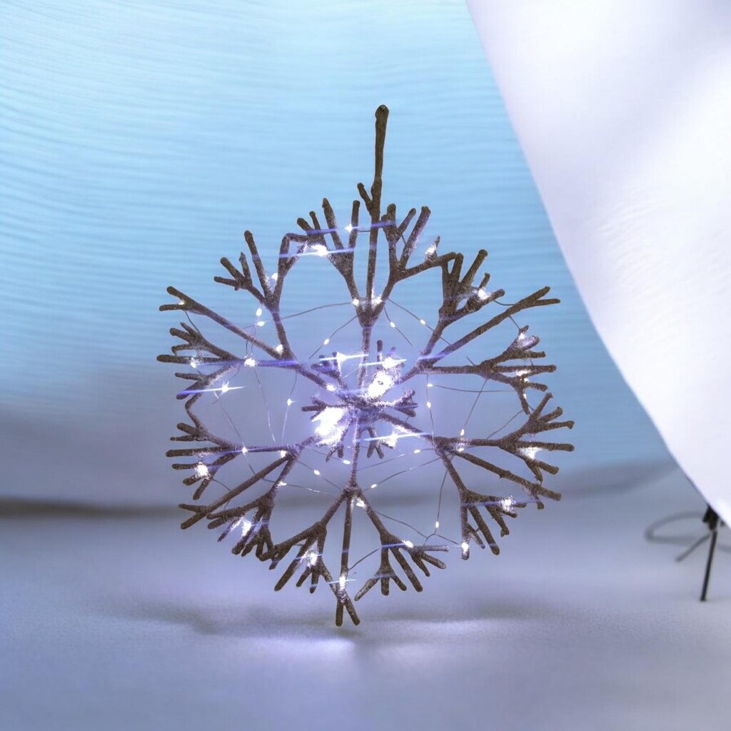 KARLI. 3 FONKSUYONLU LED IŞIKLI İÇ MEKAN VE YA NOEL ASMA KAR TANESİ - 2