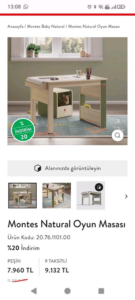 çilek mobilya Montessori masa - 2