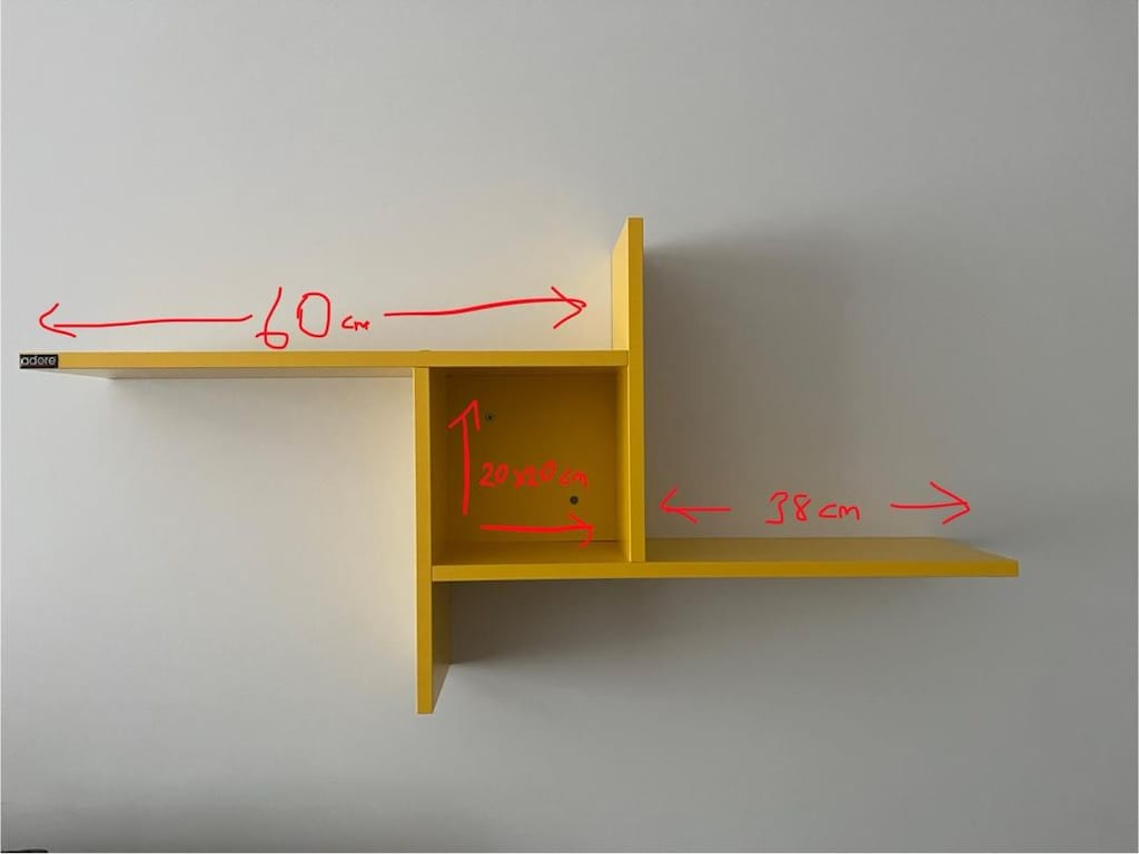 Adore Sarı Duvar Rafı - Kitaplık - 2