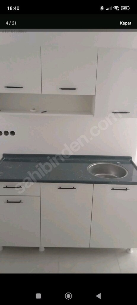 150 cm hazır mutfak ve paslanmaz çelik evyeli mermerit tezgah - 10