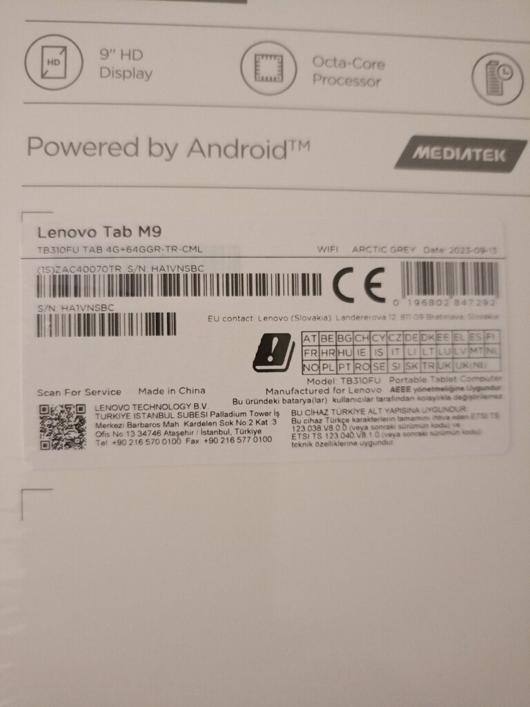 LENOVO TABLET - 8