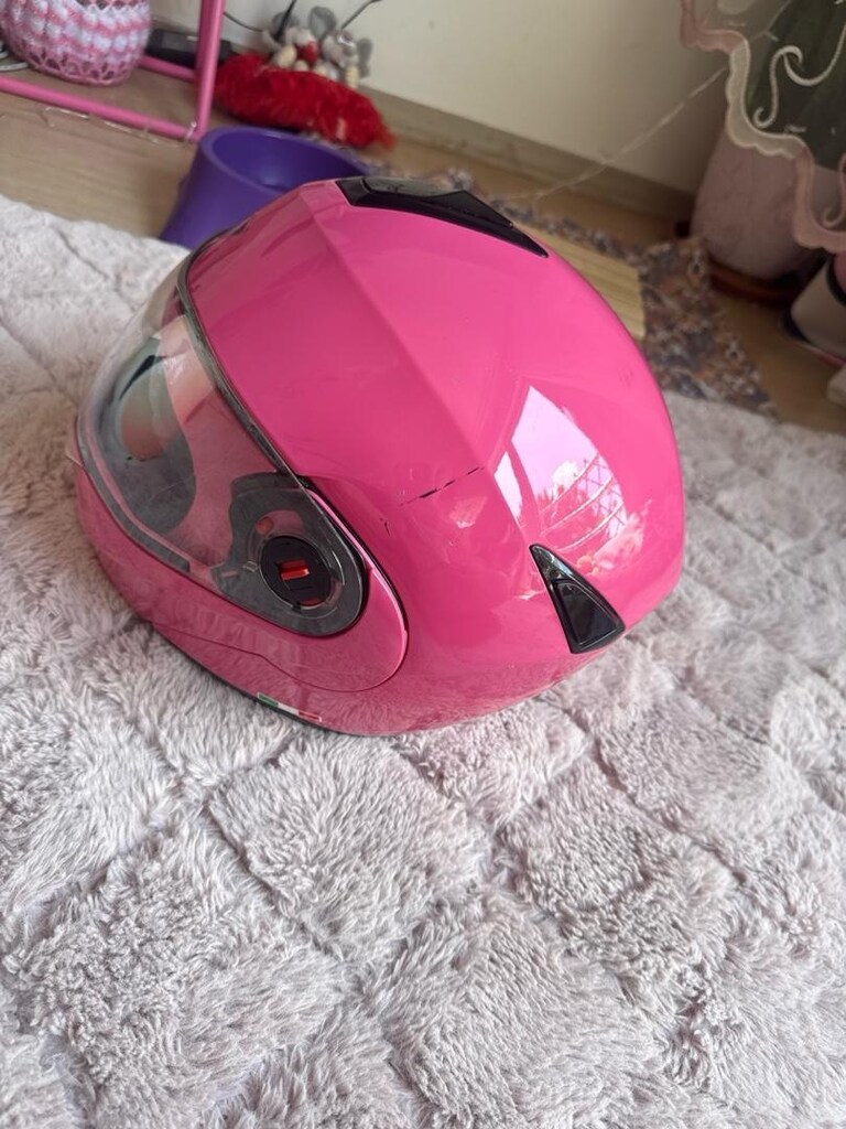 pembe güneş gözlüklü kask - 2