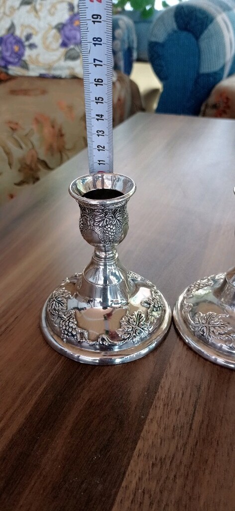 2 ADET GÜMÜŞ ŞAMDAN MUMLUK. - 5
