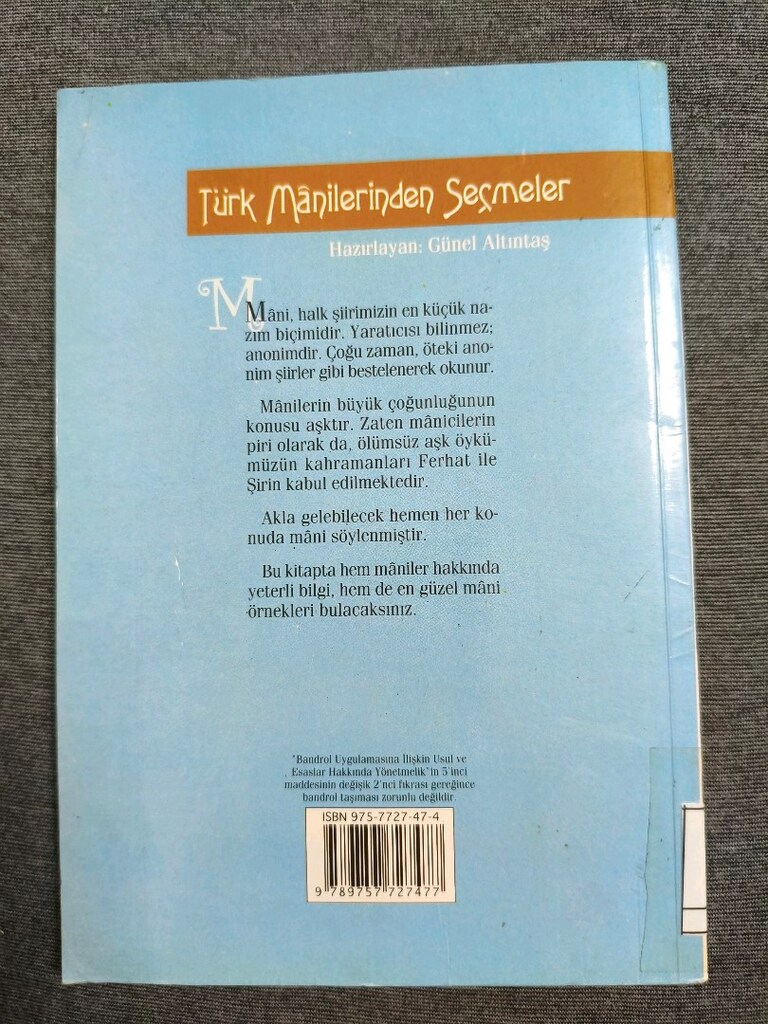 Türk manilerinden secmeler - 2