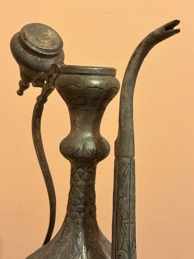 Özel İşlemeli Vintage / Antika Bakır İbrik (38 cm) - 6