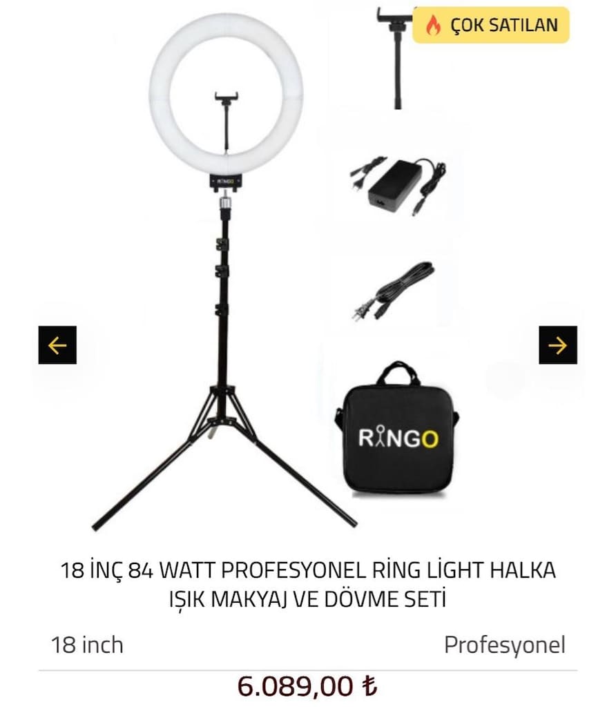 18 İNÇ 84 WATT Profesyonel Ring light halka ışık tripodlu - 9