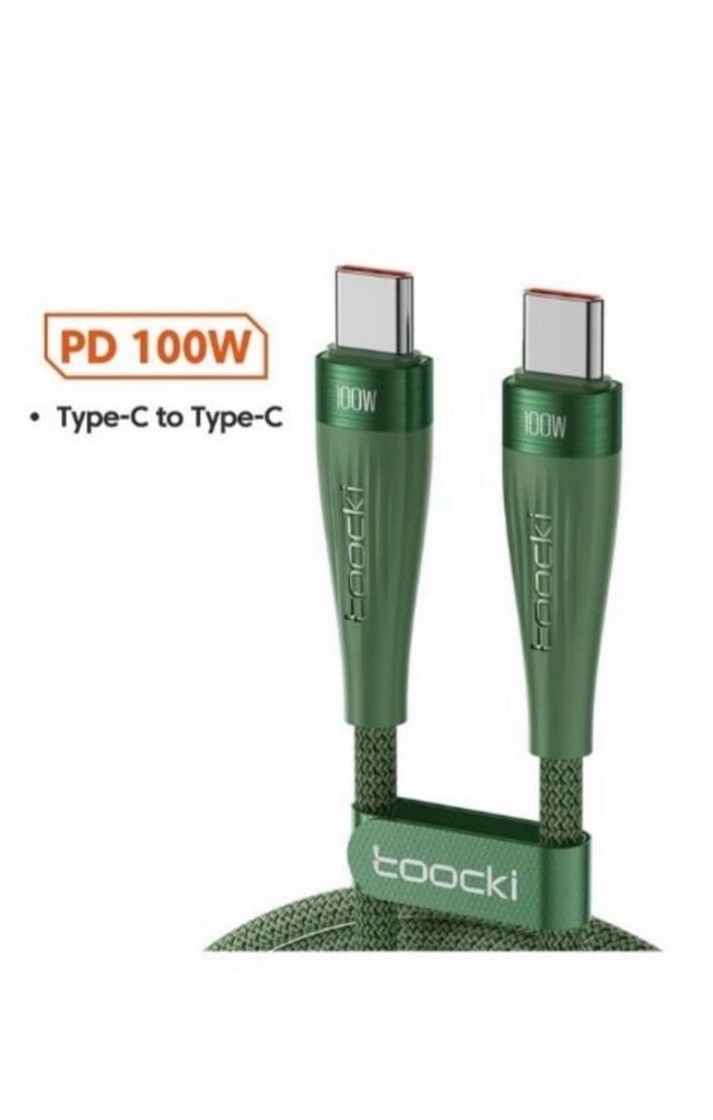 Toocki 100W TYPE-C kablo Yeşil (1 METRE) - 3