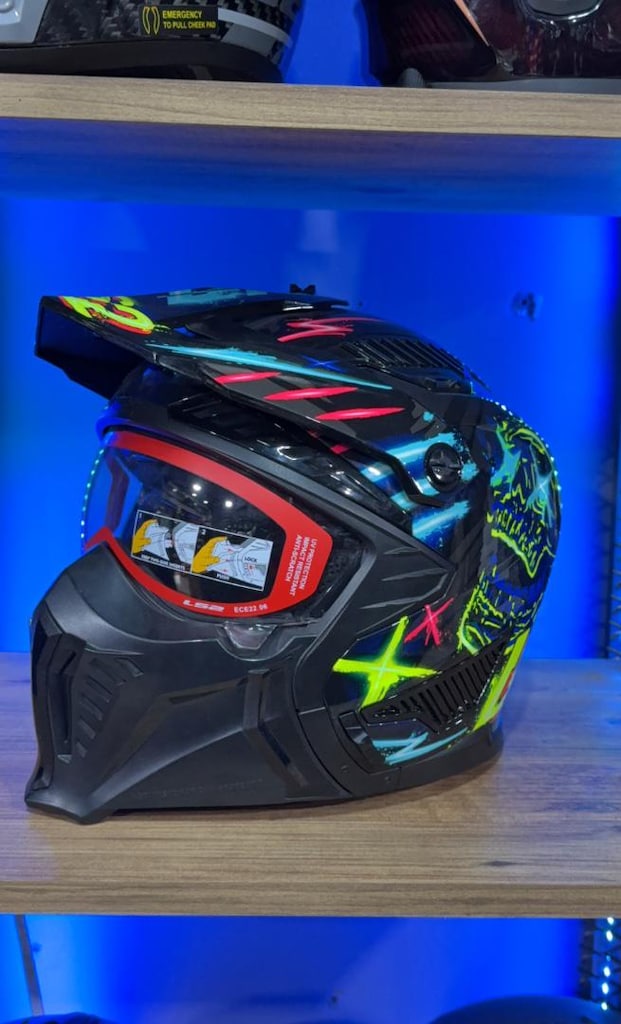 LS2 Çenesi Çıkarılabilir Renkli Motosiklet Kaskı - 4