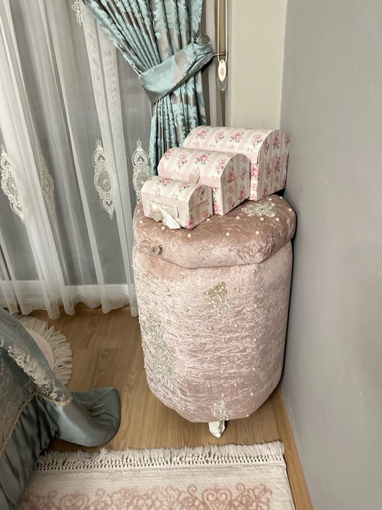 kapitone kumaş kirli sepeti - 2