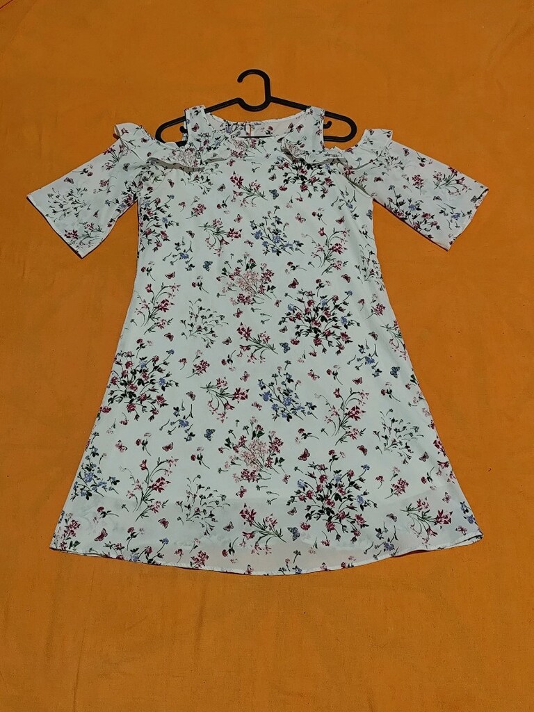DeFacto Çiçek Desenli Beyaz Mini Elbise S 36 - 2