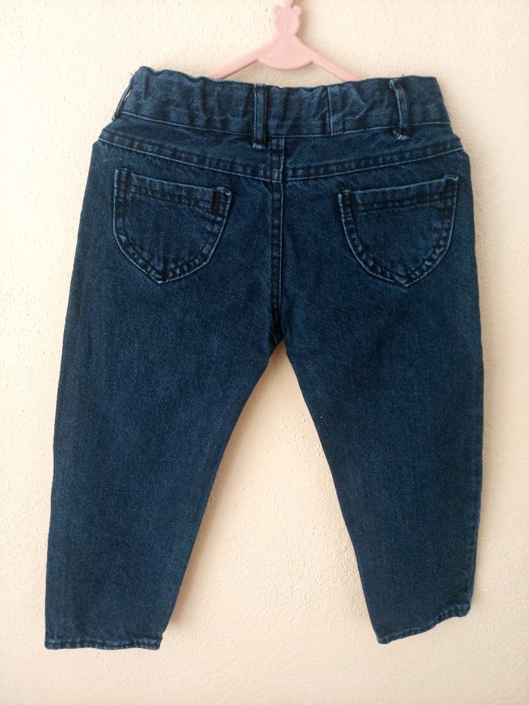 Pullu-nakışlı kız çocuk Jean pantolon - 5