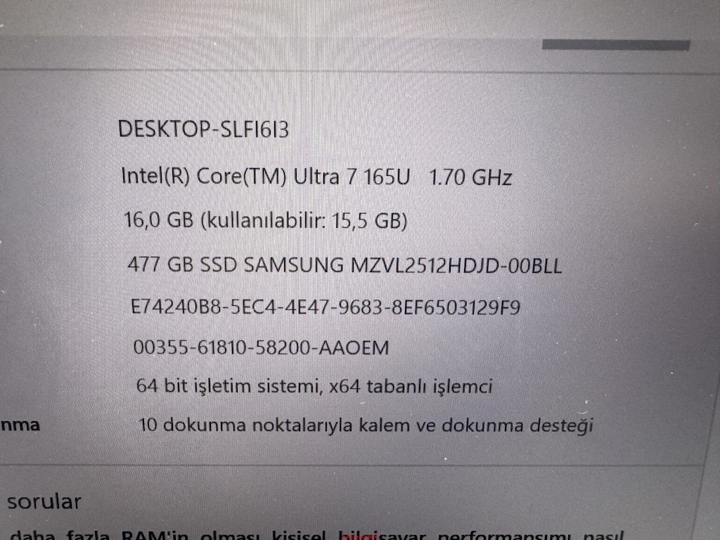 THİNKPAD X1 2 İN 1 ULTRA 7 İŞLEMCİ 16 GB RAM 512 NVME DOKUNMATİK - 6