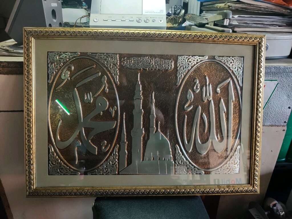 bakır cam çerçeve li tablo - 3