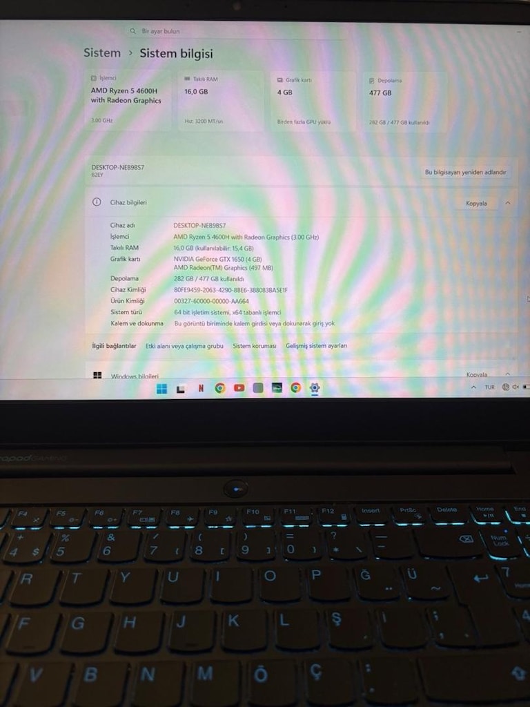 SATILIK LENOVO IDEAPAD GAMING 3 – GTX 1650 – 16 GB RAM - 4