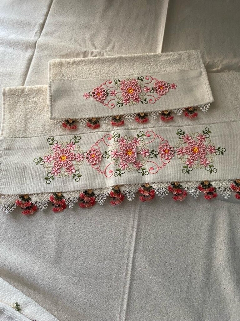 5 takım igne oyalı havlu - 4