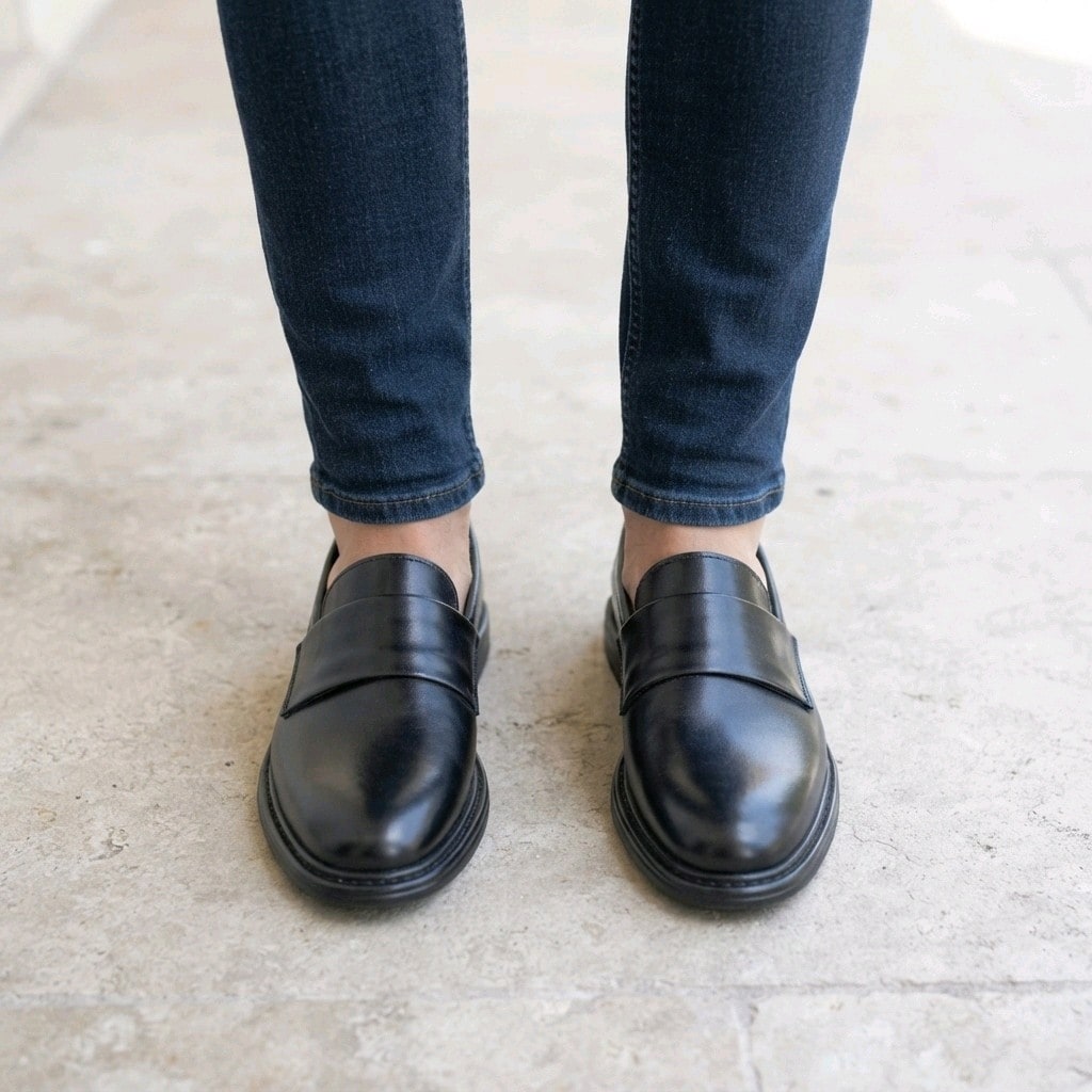 HAKİKİ DERİ GÜNLÜK LOAFER SİYAH (40-44) ERKEK AYAKKABI YENİ - 6