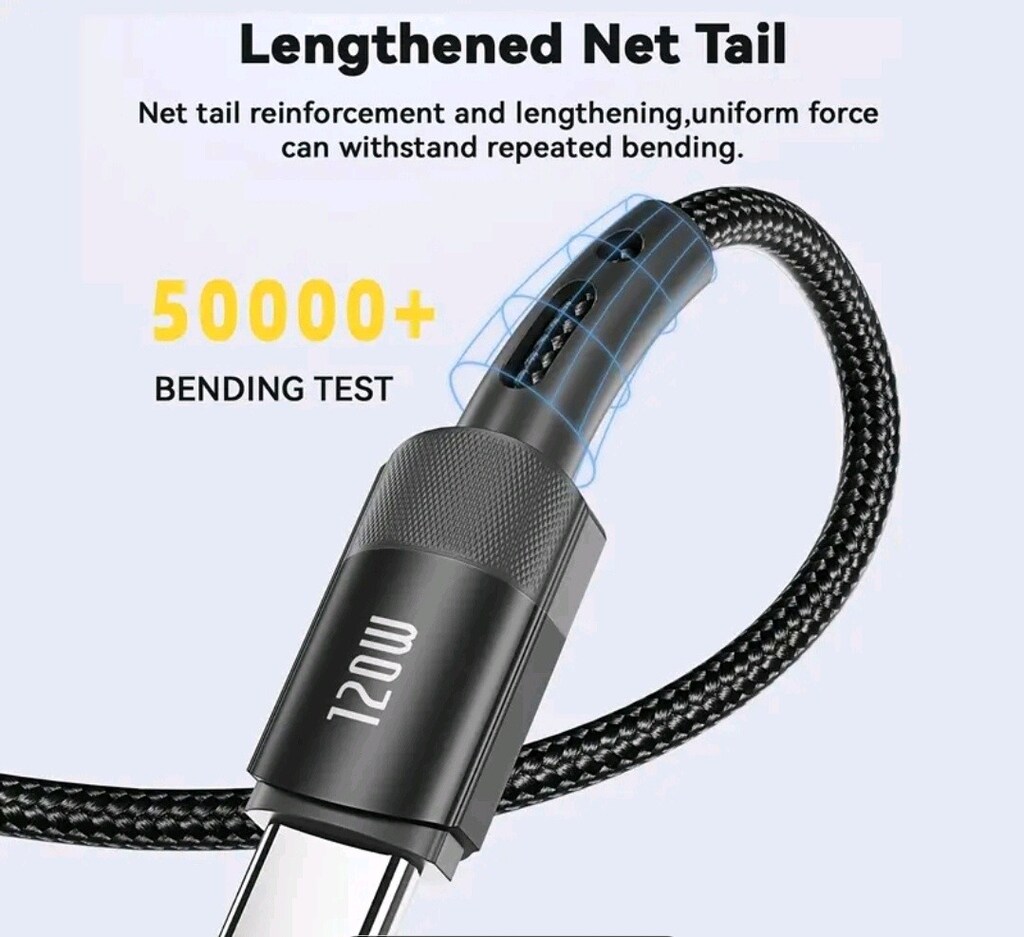 0.30 cm. 7A 120 W TYPE-C USB hızlı şarj kablosu. Yurt dışı. - 4