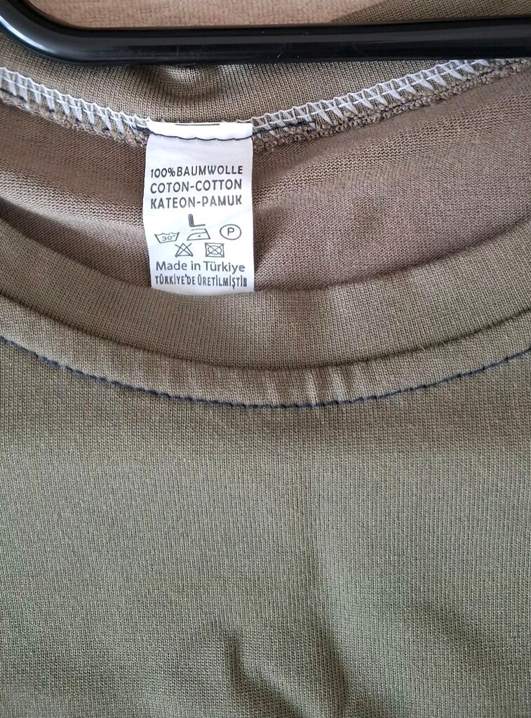 Haki renkte Erkek Tişört L - 3