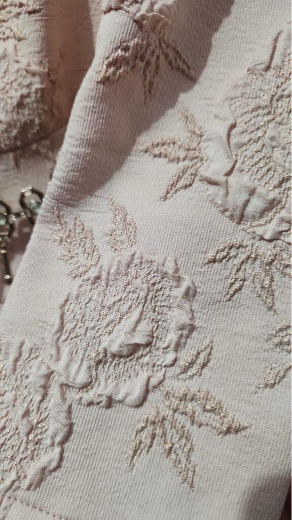 Bej Nakışlı Uzun Kollu Vintage Elbise — görsel 6/11