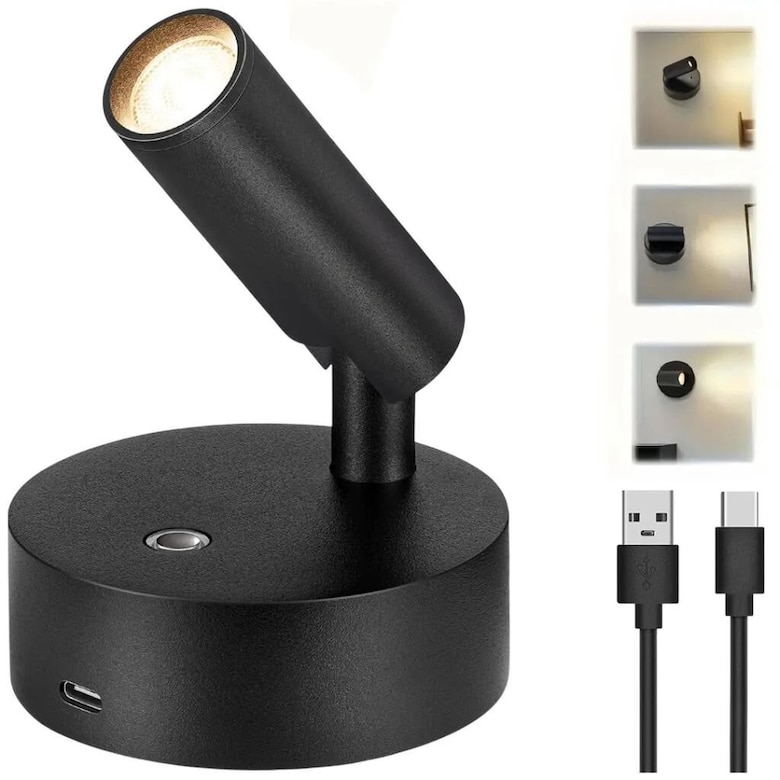 Çok Fonksiyonlu Dokunmatik Şarjlı 1200 mAh Duvar Aplik
