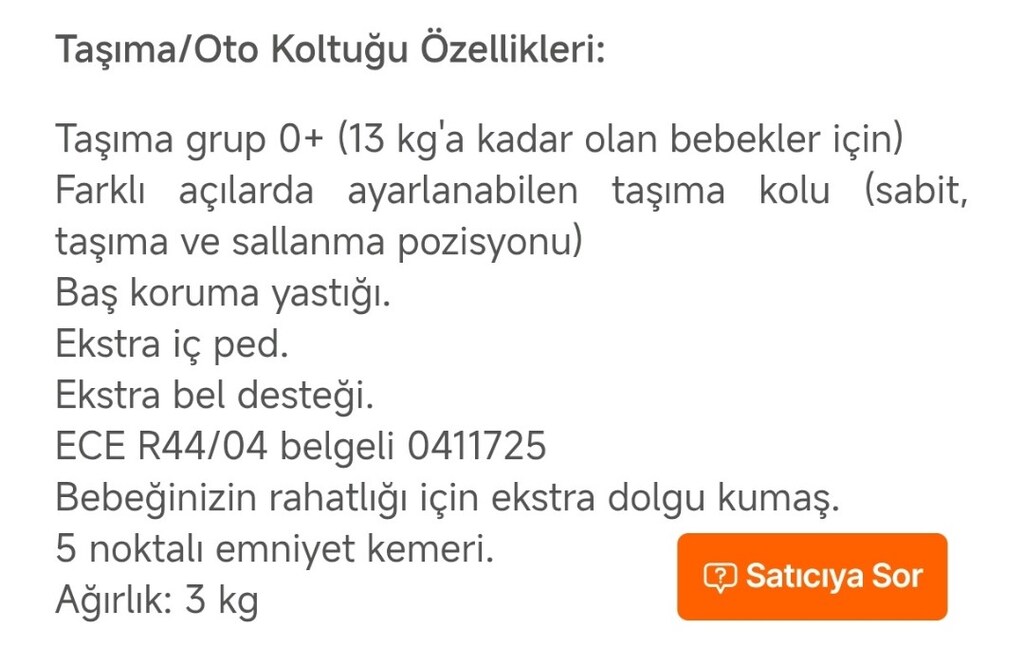 Prego Venüs Travel Sistem Standart Bebek Arabası 22 kg Taşıma Kapasite - 11