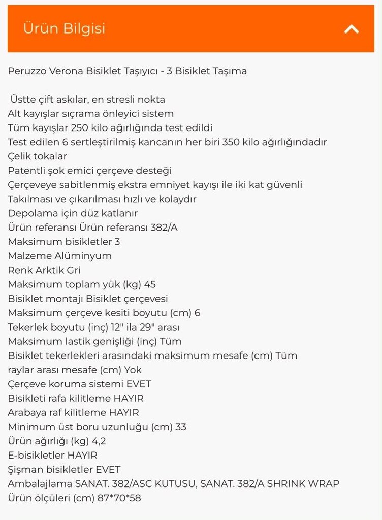PERUZZO Verona Alüminyum Araba Arkası Bisiklet Taşıyıcı - 4