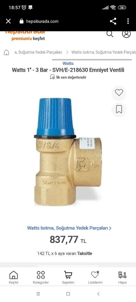 Watts Marka 1 parmak 3 bar emniyet ventili - 8