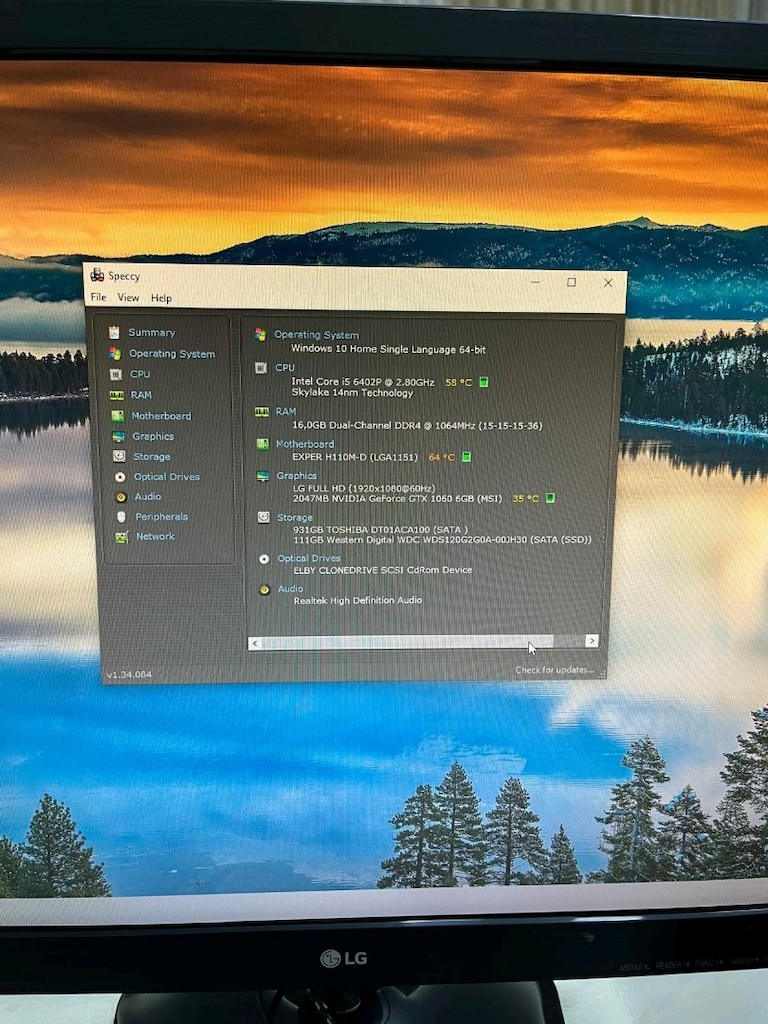 Exper XCELLERATOR XC250 Intel Core i5-6402P 2.80GHz 16GB 1TB 6GB - 5