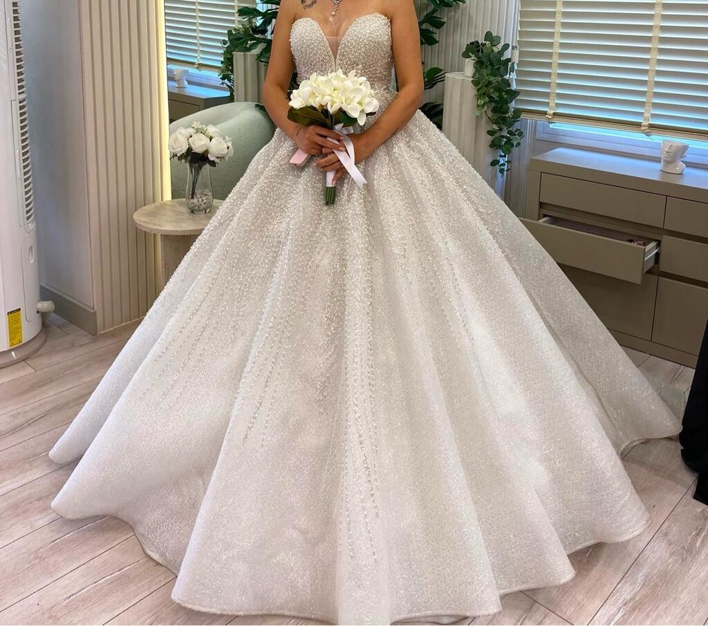 PRENSES MODEL TAŞLI ÖZEL DİKİM GELİNLİK - 2