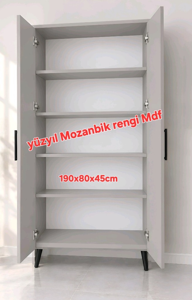 Dolap Mozanbik Rengi Mdf Erzak Dolabı kiler dolabı ayakkabılık dolabı - 2