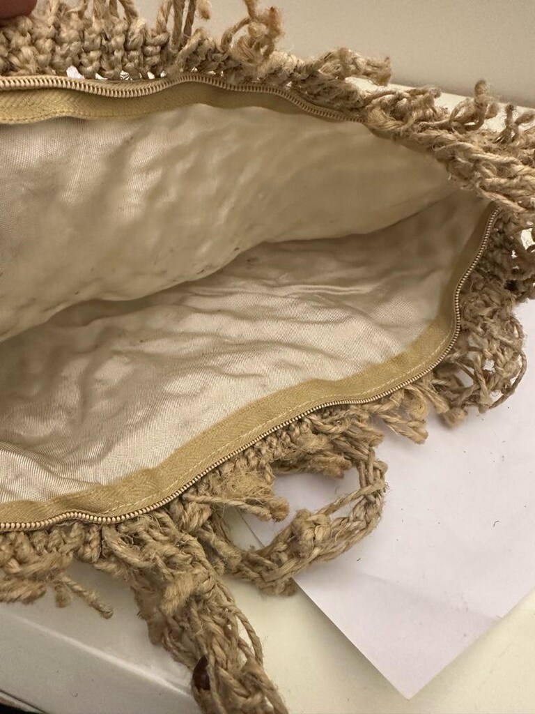 Çanta makrome 35 cm 25 cm içi astarlı fermuarlı el yapımı - 12
