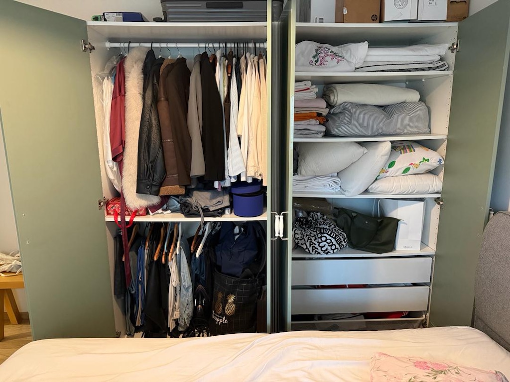 IKEA 4 Kapaklı, 2 Çekmeceli Geniş Gardırop – 200x200 cm - 5