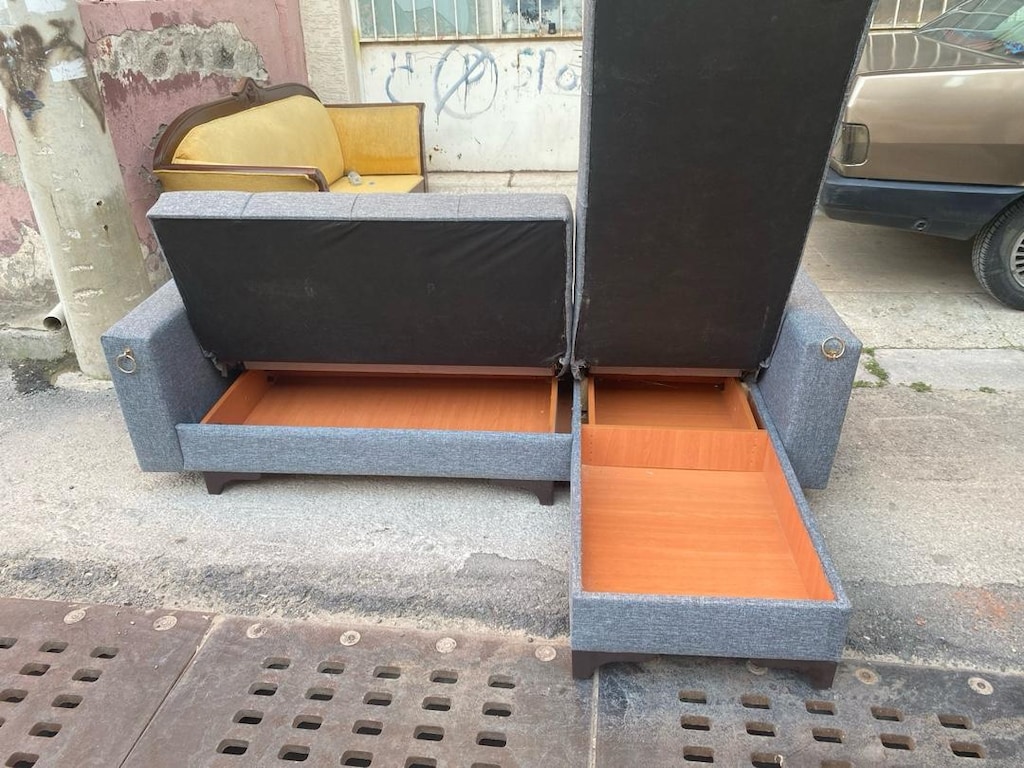 köşe koltuk keten kumaş yataklı sandıklı - 3