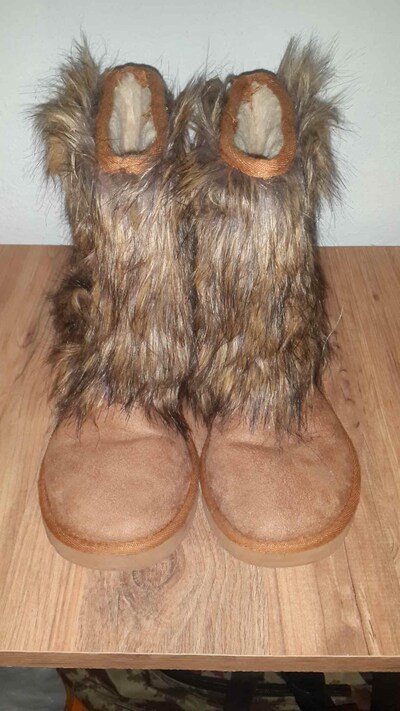 Tüylü Ugg Bot Taba Rengi