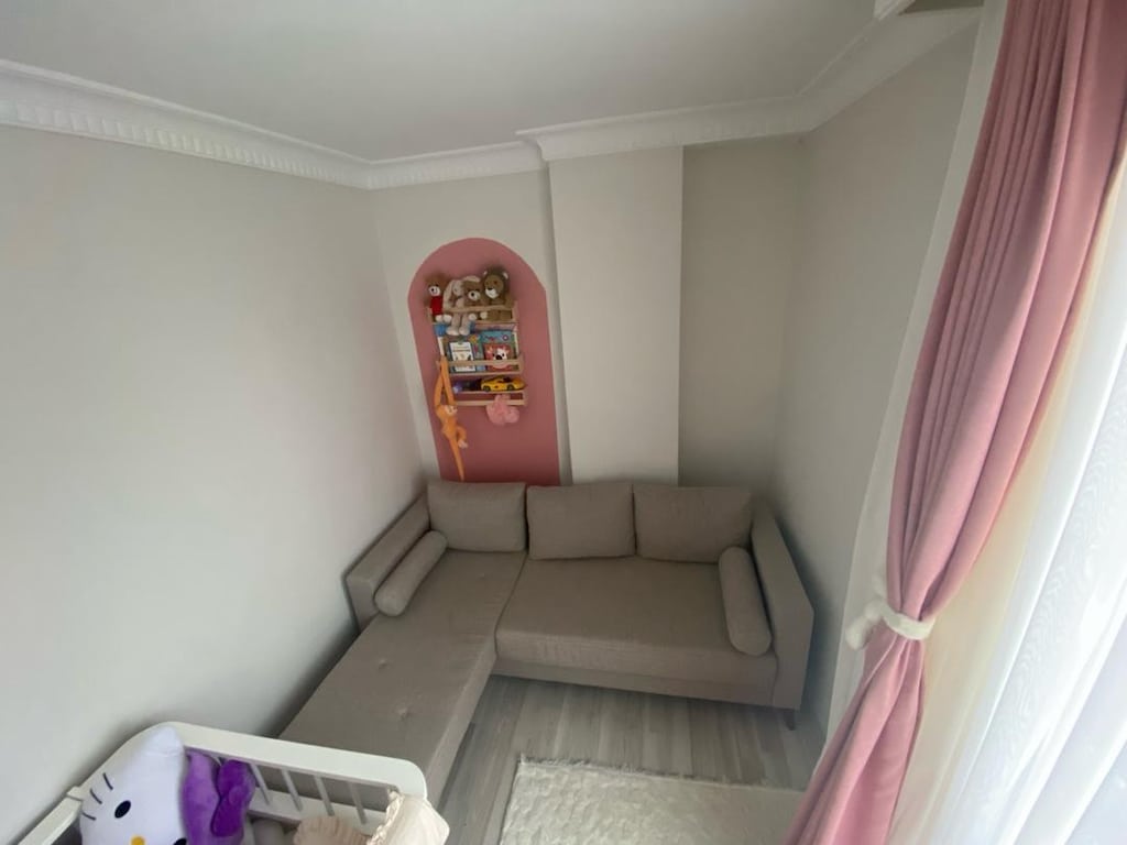Minderli Keten Köşe Koltuk – Krem Renk - 5
