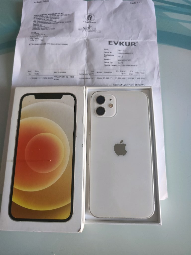 KARTA TAKSİT TR CİHAZİ İPHONE 12 128 GB PİL 81 KUTU FATURA VE ŞARJ - 2