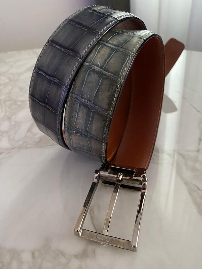 Santoni timsah derisi erkek kemeri. Orijinal - 5