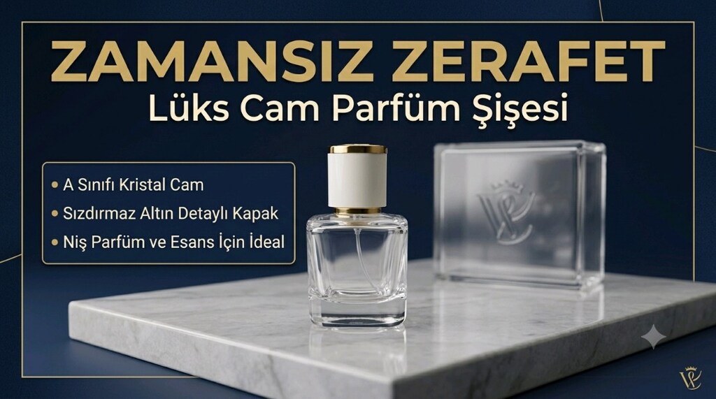30 ml boş parfüm şişesi kare cam Gold kapak - 5