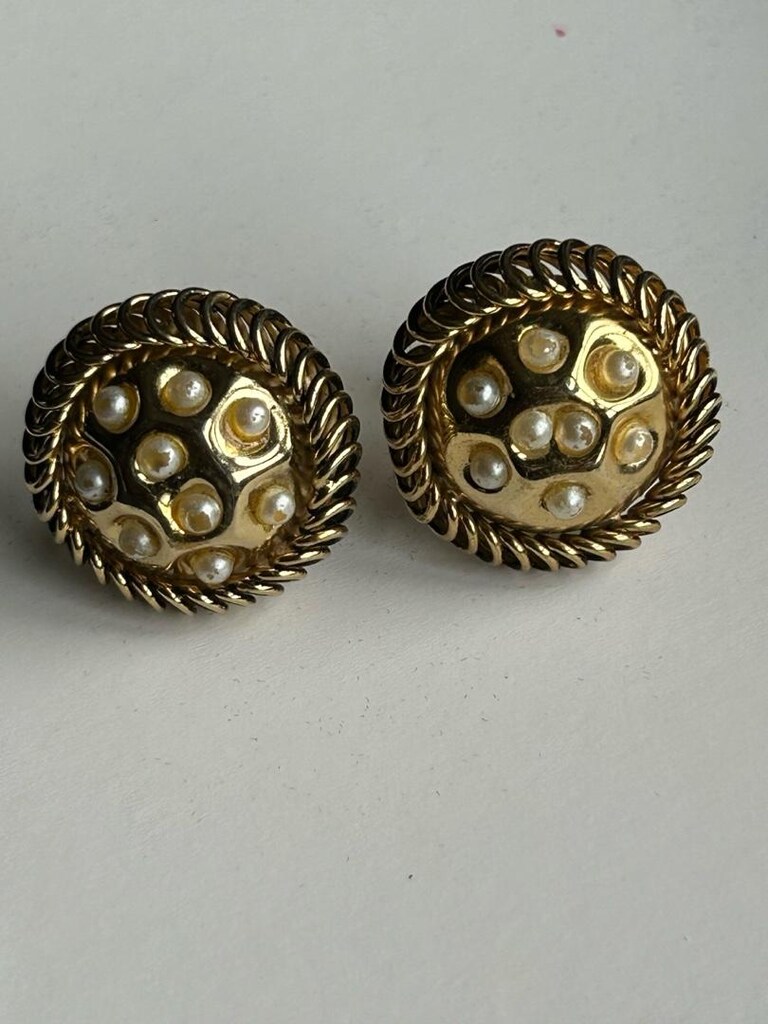 Vintage Kullanılmamış iki farklı model incili kol düğmesi - 11