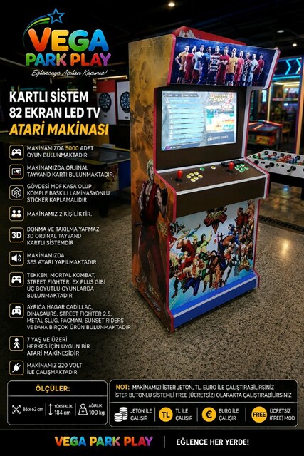 ATARİ NOSTALJİ ATARİ OTOMATI YERLİ ÜRETİM GARANTİLİ