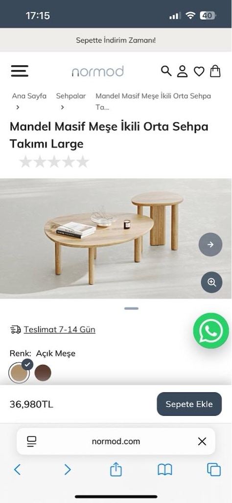 normod mandel large orta sehpa ve yan sehpa - 2