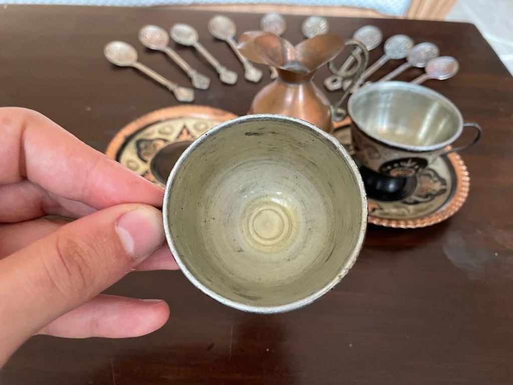 Bakır işlemeli fincan takımı - 3