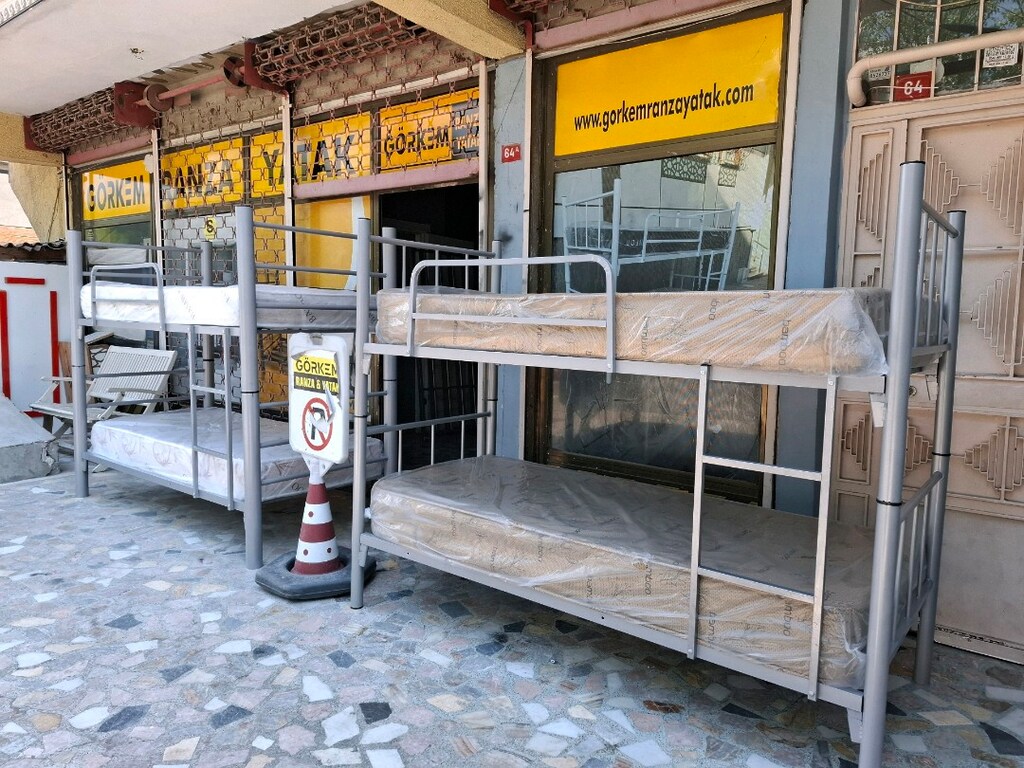 METAL GRİ RANZA 2 YATAK FİYATA DAHİLDİR UCRETSİZ TESLİMAT - 4