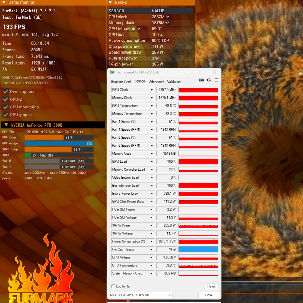 MSI RTX 5080 16G Ventus 3X OC Plus 256 Bit GDDR7 - 10