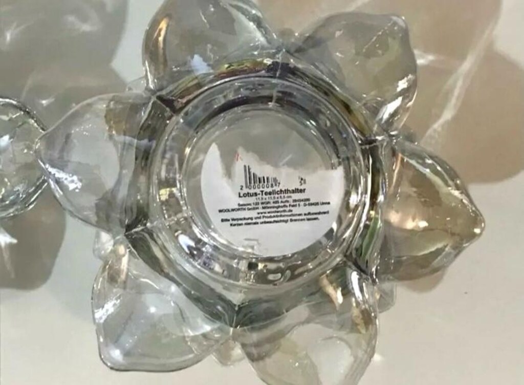 Vintage Alman ÇİFT Lotus Mumluk & Şamdan - Etiketi Üzerinde - 3