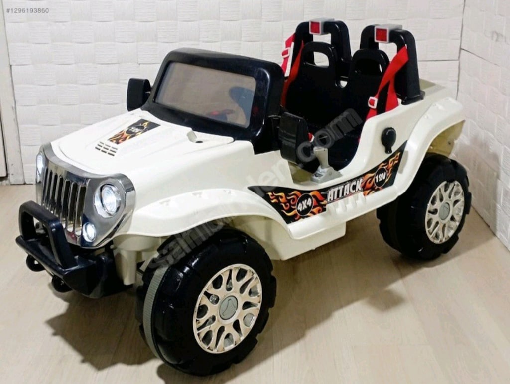 Akülü araba 12 volt çift motorlu aküsü sıfır paketinde 2 kişilik - 2