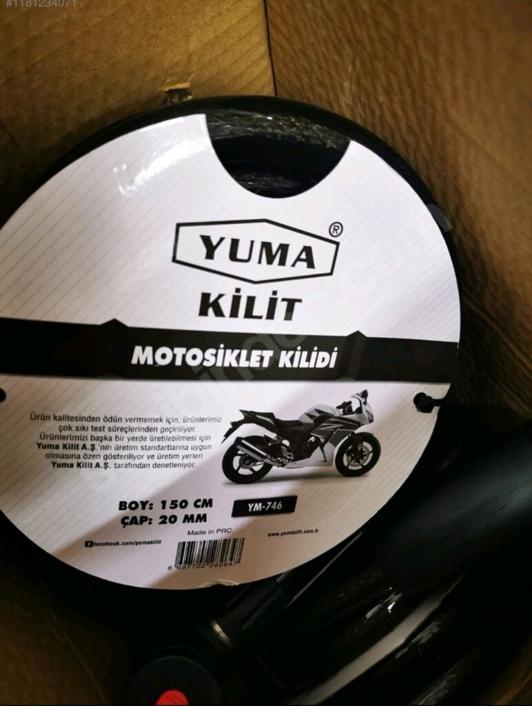 MOTOSİKLET KİLİDİ - 150 MM - 20 MM KALINLIK YUMA MARKA - 2