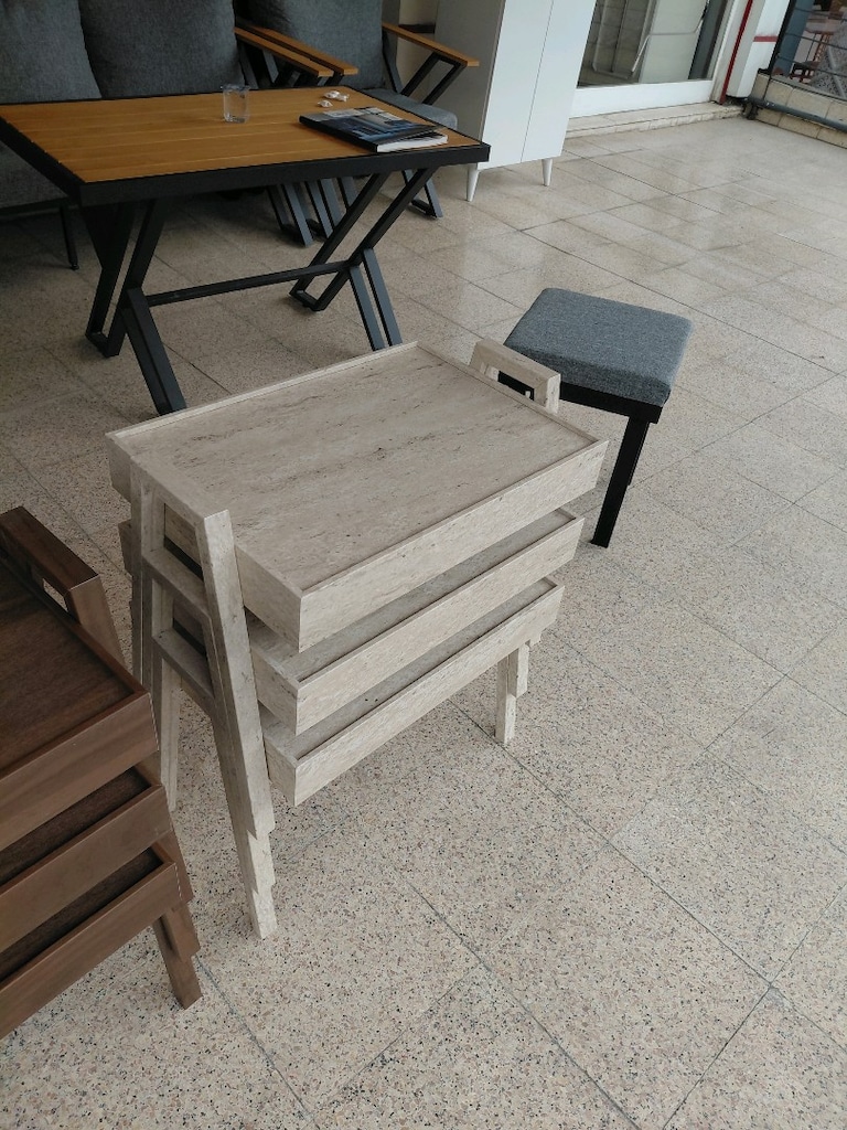 3 lü tepsi mdf zigon sehpa - 6