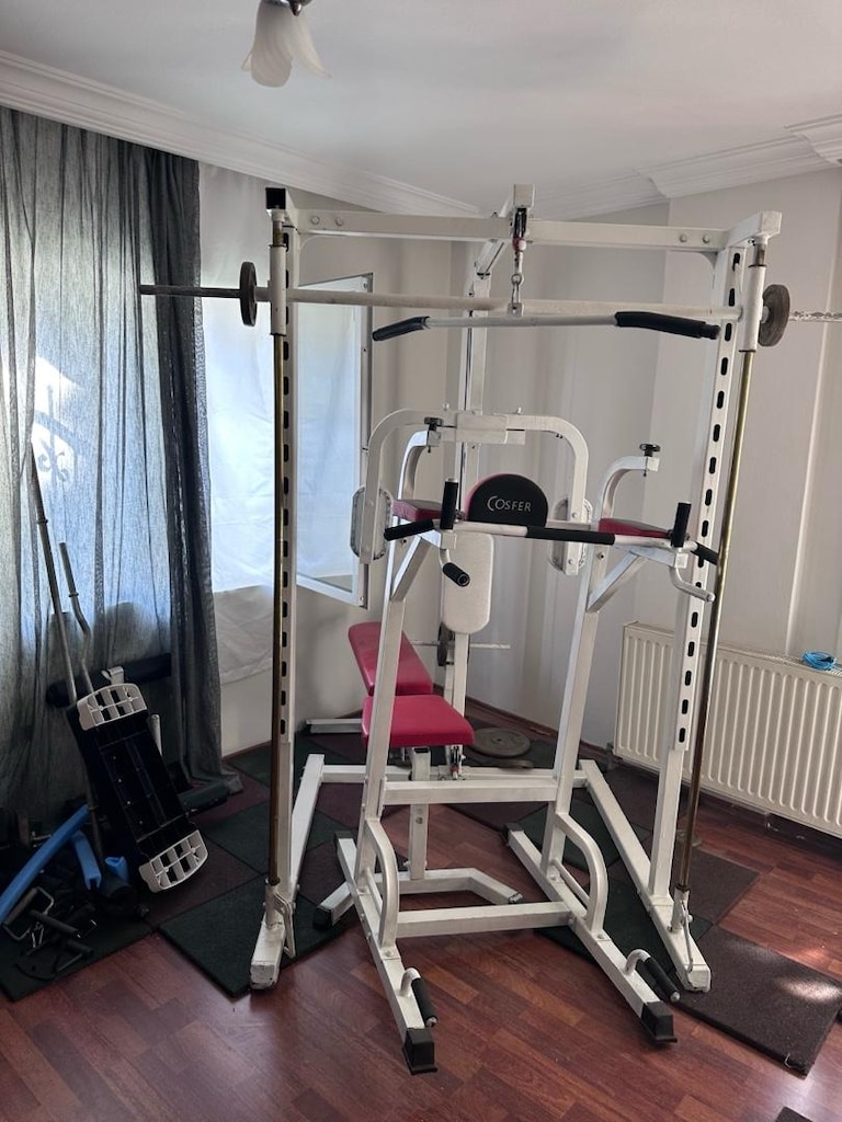 EKSİKSİZ EV/SALON TİPİ SPOR SALONU SETİ (Smith Machine + 106 kg Plaka